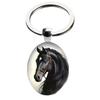 Alloy Keychain Pendant with Round Metal Key Ring and Printed Horse Pattern for Bags Backpacks and Keys