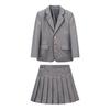 Spring/Summer Academy Style School Uniforms for Boys & Girls - Gray Set for Children's Day Performance