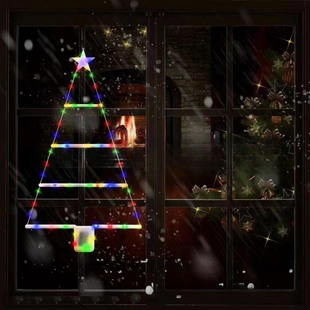 New Christmas LED Battery Box Style Luminous Staircase Decorative Lights Christmas Indoor Bedroom Living Room Atmosphere Lights