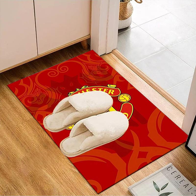 Manchester United Crest Rug Game Carpet, Floor Mat for Bedroom Living Room Entryway Rug, Home Decor Idea Gift for Christmas birthday