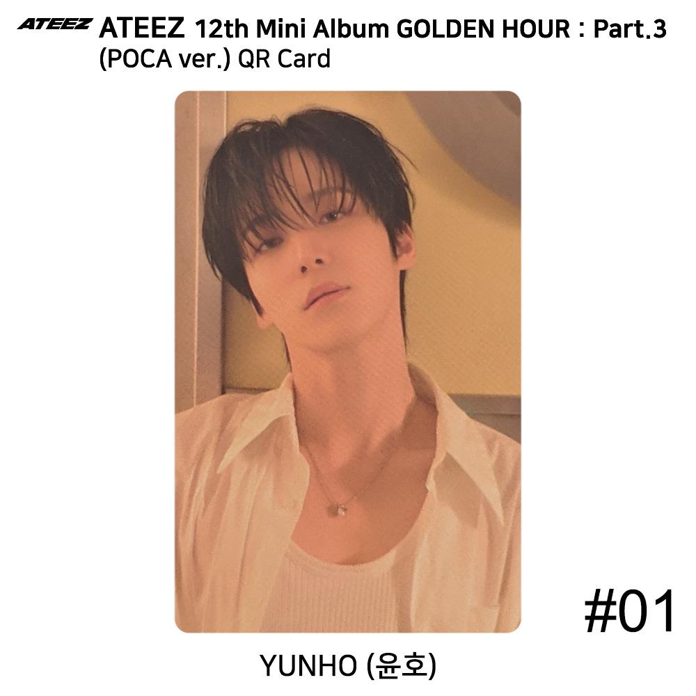 

ATEEZ 12-й мини-альбом Golden Hour Part.3 версия POCA. Официальная фотокарточка QR-карта Yunho - QR #1