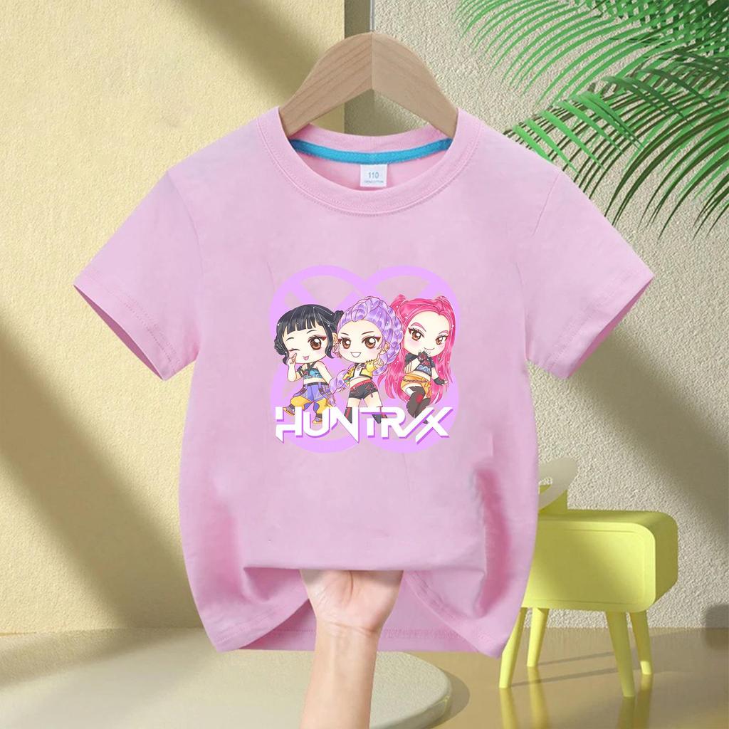 Demon Hunter Squad Kids Anime Print Casual Short Sleeve T-shirt