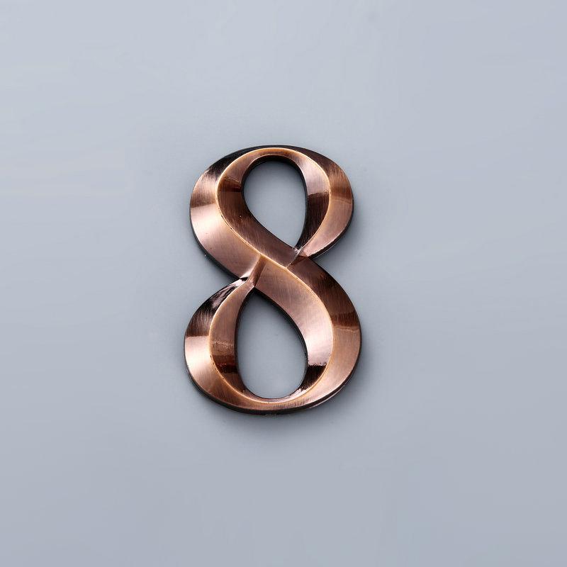 2.7-Inch Abs Metal Sensing Number Plate 7Cm Stereoscopic House Number Digital Door Head Stereoscopic Characters