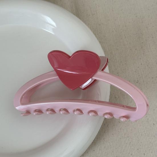 Hair Claw Heart Design Hair Clip for Women Stable Grip Back Head Hair