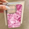 Money Pattern Electroplated Frame Clear Phone Case For iPhone 17 Pro Max 16 15 14 13 12 11 Pro 16 Plus 17 Air Shockproof Cover