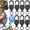 Retractable Heavy Duty Pull Reel Carabiner Key Chains Strong Steel Wire Rope Buckle Spring Key Ring Outdoor Sporty Keychain Tool