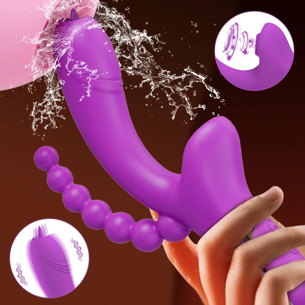 Female Tongue Licking Masturbation Clitoris G Spot Anal Stimulator Fast Squirt Clit Sucker Dildo Vibrator for Women 18+ Sex Toys