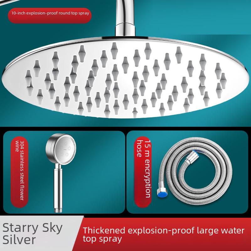 Verstellbares Duschkopfset aus Edelstahl (6/8/10 Zoll) - Regenfall-Overhead mit Booster-Funktion