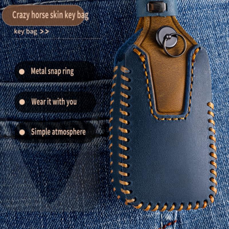 Leder Auto Schlüsselhülle Abdeckung Für Bmw Auto 2017 2018 7er Serie Display Schlüssel Tasche Für Bmw 740Li 750Li Schlüsselhülle Touchscreen Schlüsselhülle