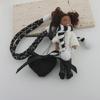Colorful Curly Hair Doll Charm Keychain Braided Rope Heart Pendant Keyring Trendy Key Decoration for Fashion Lovers