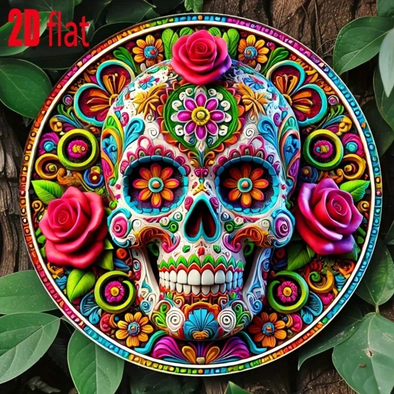 Металлическая жестяная табличка Сахарный Череп 8x8 Хэллоуин Бар Кафе Настенное Искусство Декор