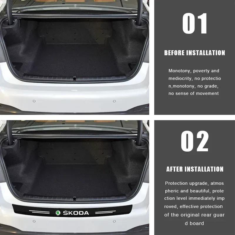 Car trunk scratch strip, trunk protection collision strip For Skoda Octavia MK2 MK3 2 3 A7 Fabia Karoq Kodiaq Superb Rapid Kamiq