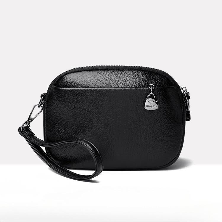 Lychee Pattern Soft Leather Messenger Bag Female
