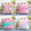 Colorful Daisies Pillow Case Plush Fabric Soft Double Sided Print Sofa Cushion Cover Throw Pillow Covers