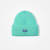 Beige knitted hat women's autumn and winter blue wool hat men's pullover versatile ear protector cold hat showing face small hat keeping warm