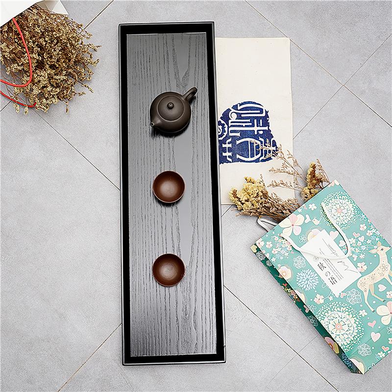 Holztablett Japanischer Stil Schwarz Kreativität Rechteckig 66cm Kaffee-Tee-Set Palette Lebensmittel Kuchenplatte Hausküche Aufbewahrungszubehör