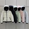White Duck Down Ribs Down Jacket Women's Thickened Hooded Winter New Pink Thin Small Contrasting Coat