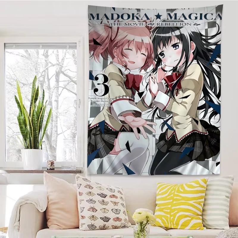 Retro Anime Tapestry Wall Hanging Nostalgic Manga Magazine Kawaii Aesthetic Bedroom Dorm Home Decor Polyester Fabric