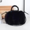 Cute Pumpkin Bag Faux Fur Tote Bag Women's Bucket Plush Luxury Design Ladies Handbags Soft Winter Crossbody Shoulder Bags