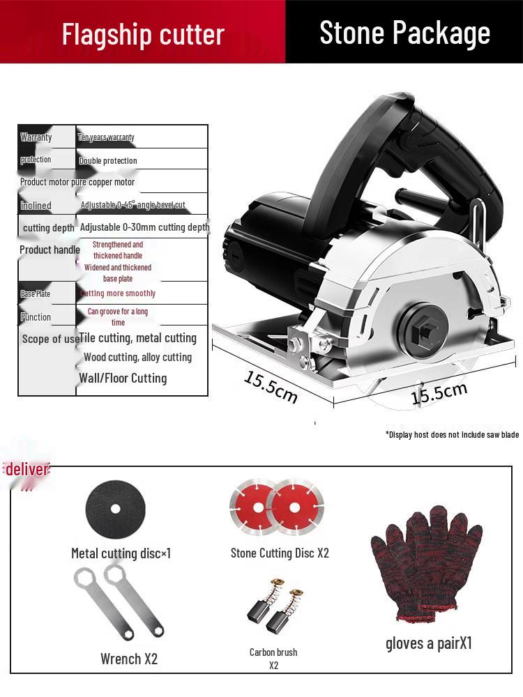 Portable Multifunctional Electric Saw for Marble, Stone, Tile, and Wood Cutting