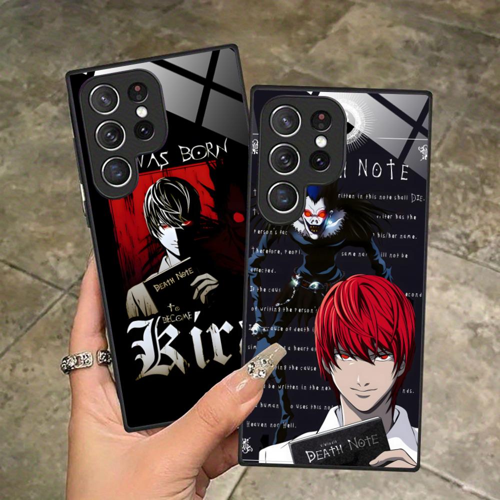 Death Note Kira Light Mobile Phone Case for Samsung Galaxy S26 S25 S24 S23 S22 S21 S20 Note20 Plus FE Ultra Glass Colorful Cover