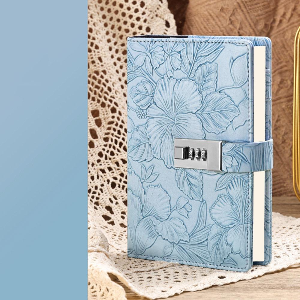 

224 страницы Блокнот B6 Защита секретов Студенческий блокнот Книга паролей с замком Дневник для записей светло-синий