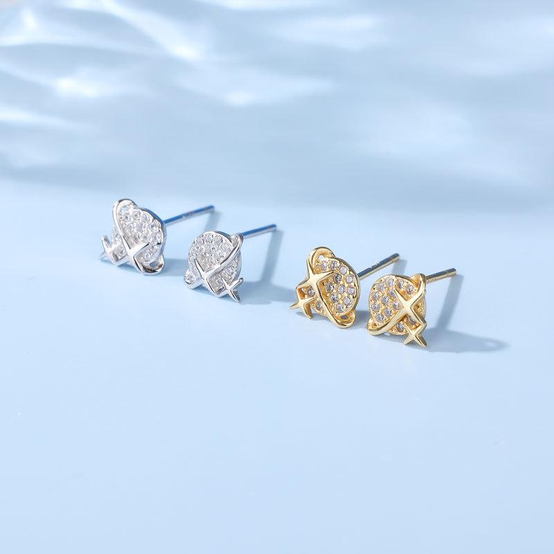 Cute Little Planet Earrings Small and Simple Design Earrings Students