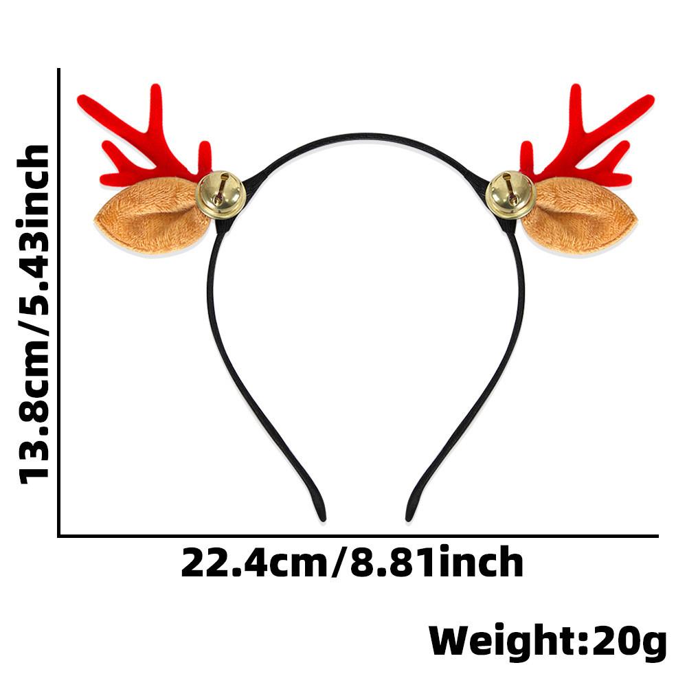 Stylish Christmas Antler Headband With Cute Bells And Colorful Bow For Celebrations Festive