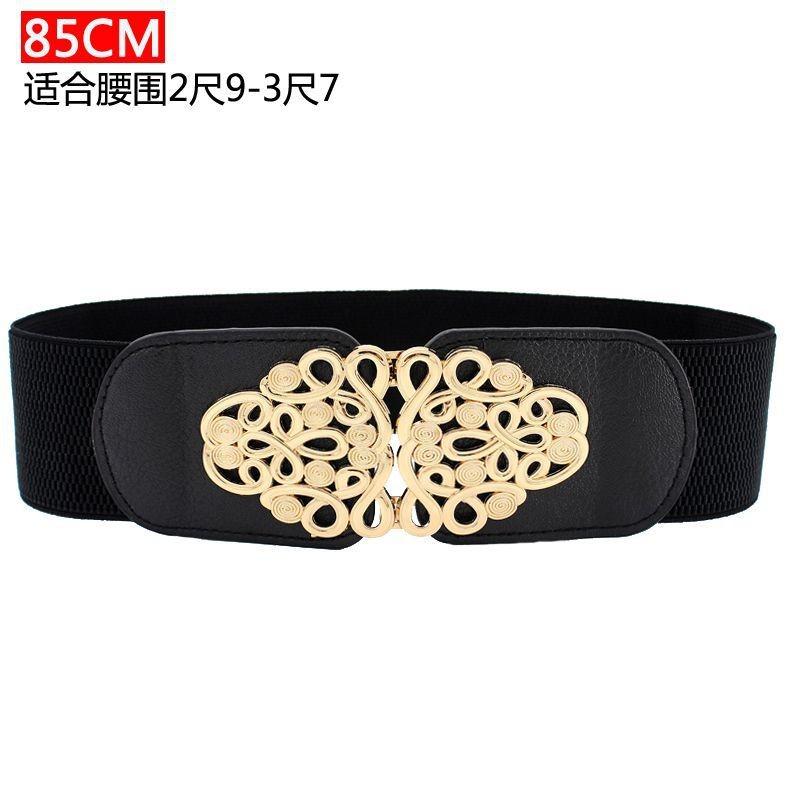 Stylish Women's Black Elastic Waist Belt For Dresses And Coats Perfect For All Seasons