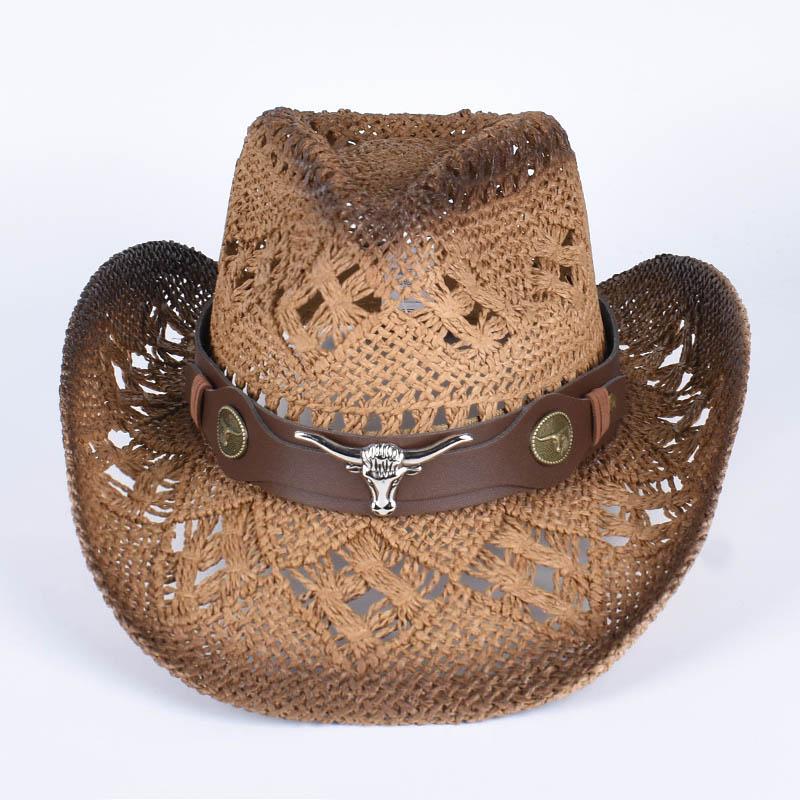 Summer Sun Hats 2026 Western Cowboy Hat for Women Men Hollow Out Vintage Panama Beach Jazz Cap Straw Sun Protection Hat