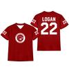 Women Fashion Jersey Style Casual Sports Top V Neck Loose Fit Short Sleeve Lightweight Pullover Shirt with University Logo and Number Print
