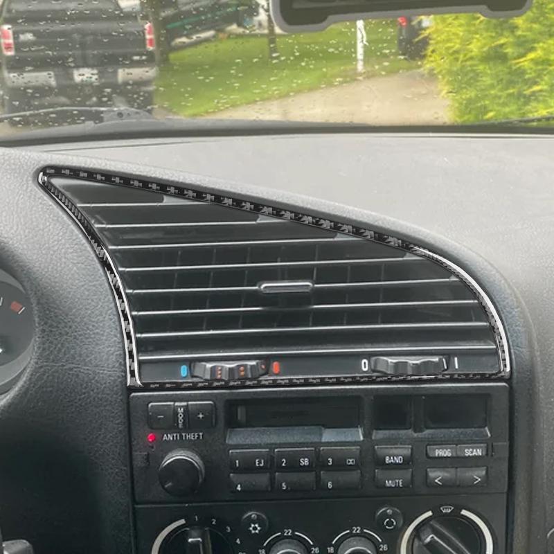 For BMW 3 Series E36 1994 1995 1996 Car Accessories Carbon Fiber Copilot Strip Air Vent Gear Shift Panel Interior Trim Sticker