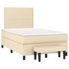 3136506 vidaXL Lit à sommier tapissier avec matelas Crème 120x200 cm Tissu