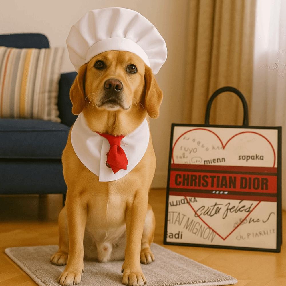 Cute Chef Hat Set Adjustable Cat Cosplay Hat Pet Accessories Pet Cooking King Hat Pet Fashion Show