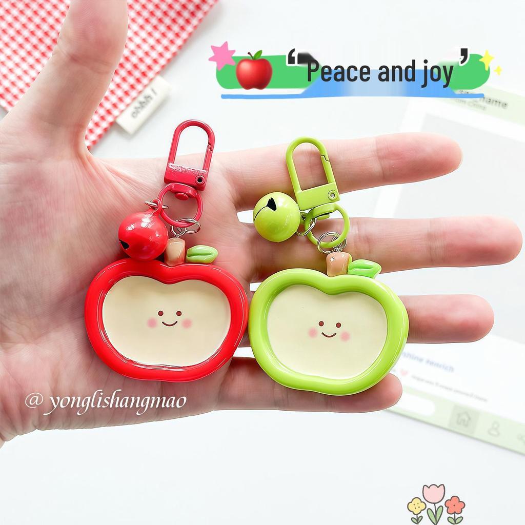 Smiling Apple Face Keychain: Cute Pendant for Bags, Student Gift