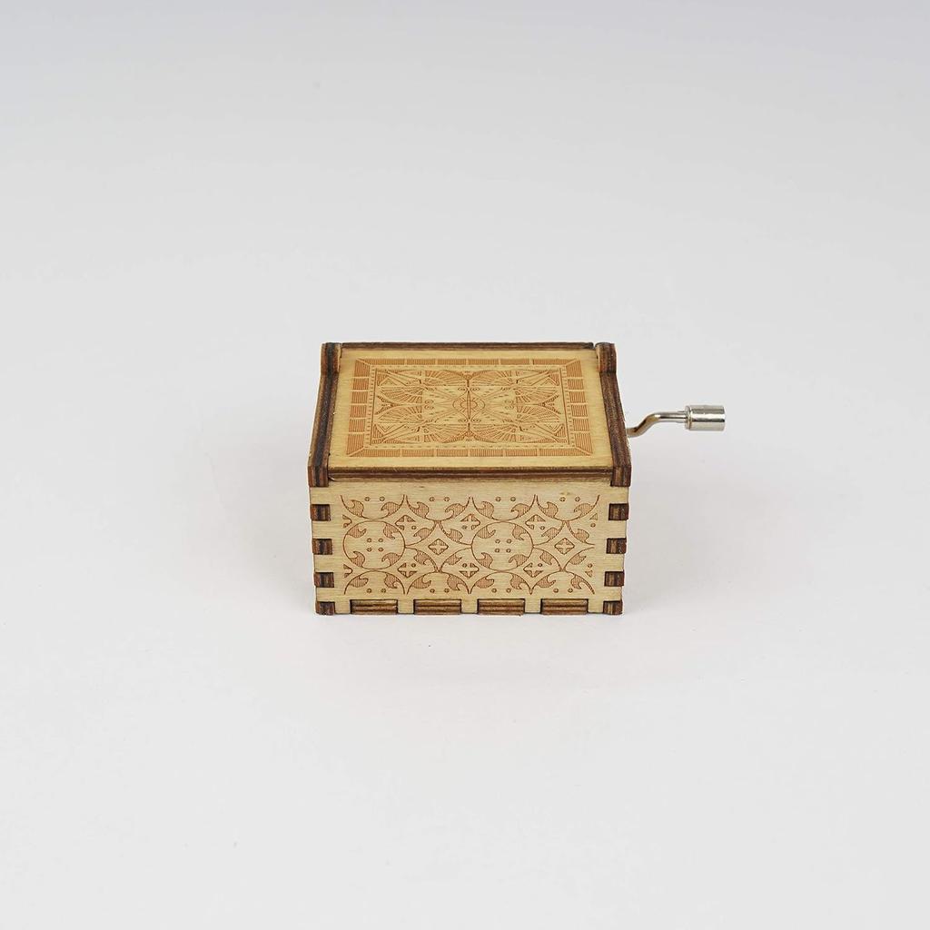 Wooden Music Box Antique Carved Hand Crank Theme Music (You are My Sunshine) - Multicolor, Pack of 1