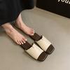 Women's Summer Slippers New Luxury Elegant PU Leather House Shoes for Home Women Comfortable Barefoot Outdoor Sandals