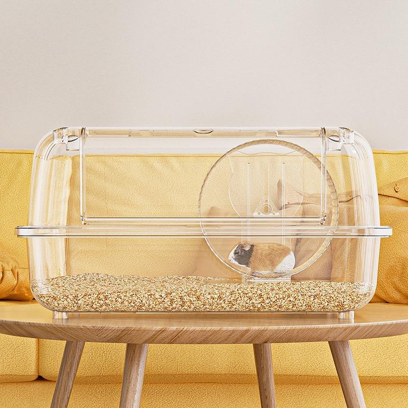 Spacious Transparent Hamster Villa Deluxe Syrian Hamster Habitat with Multi-Level Platforms  Acrylic Complete Pet Playground