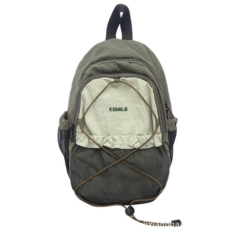 

Multifunctional Backpack Outdoor Waterproof Chest Bag Color Contrast Drawstring Backpack Shoulder Bag Small зелений