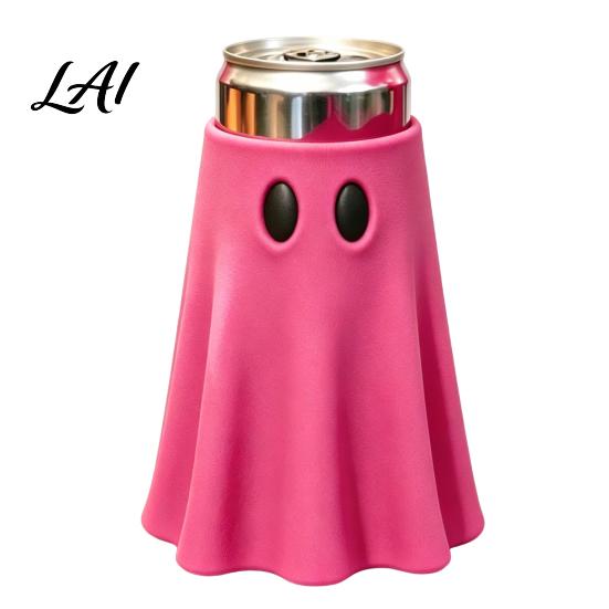 Insulated Jar Jacket Halloween Ghost Can Holder Universal Beverage Cooler Sleeve Cute Shaped Flexible Insulator Drink Holder for Standard Slim Tall
