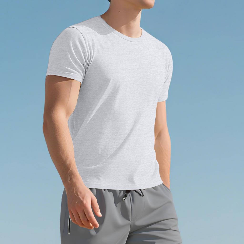 Men's Fitness Casual Breathable Base Sports Running Undershirt Short Sleeves