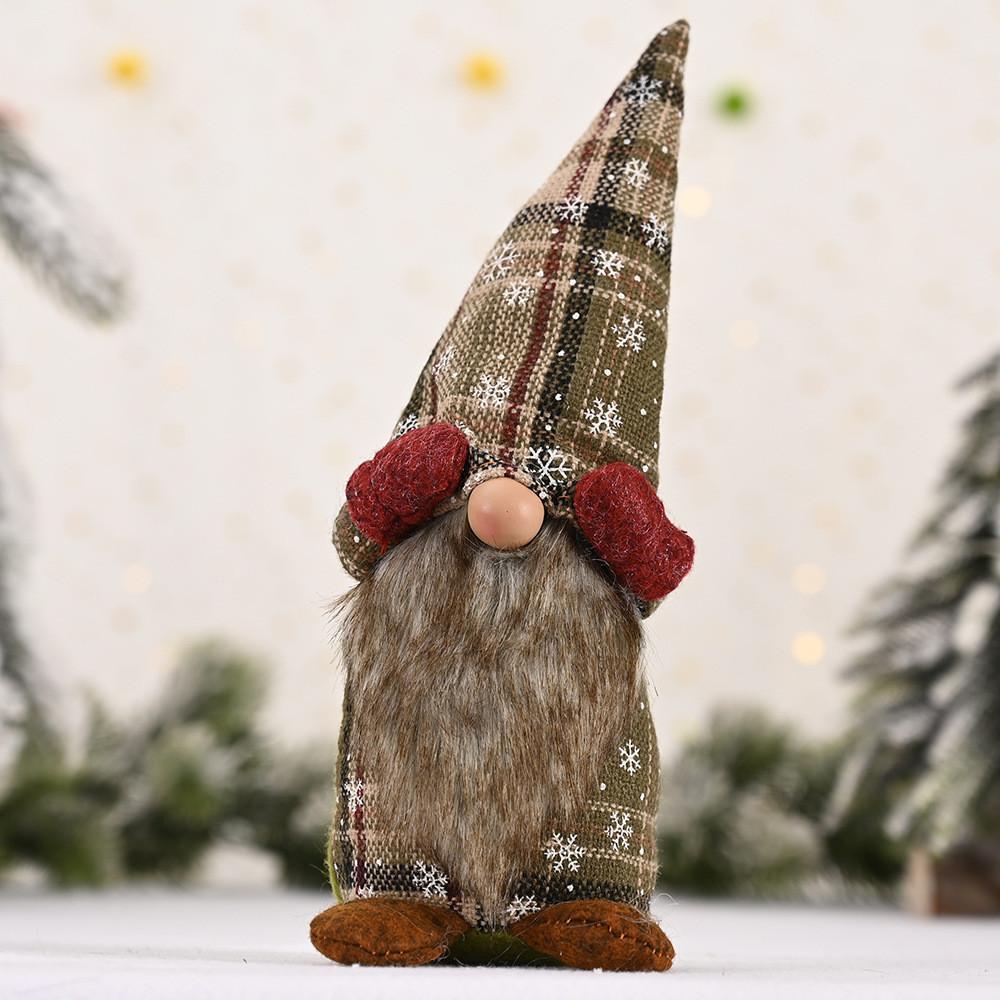 Christmas Tabletop Playful Decor Featuring Eyecovered Faceless Doll With Gloves