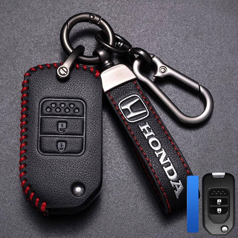 Leather Car Key Remote Cover Full Case Accessories For Honda Civic Accord HR-V CR-V CRV 11th 2022 2023 City Fit Odyssey Jade