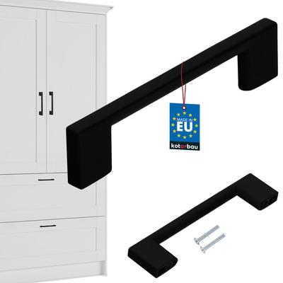 Kotarbau® Kitchen Furniture Handle Classic Modern Oblong Long Matte Black 126 Mm Spacing 96 Mm
