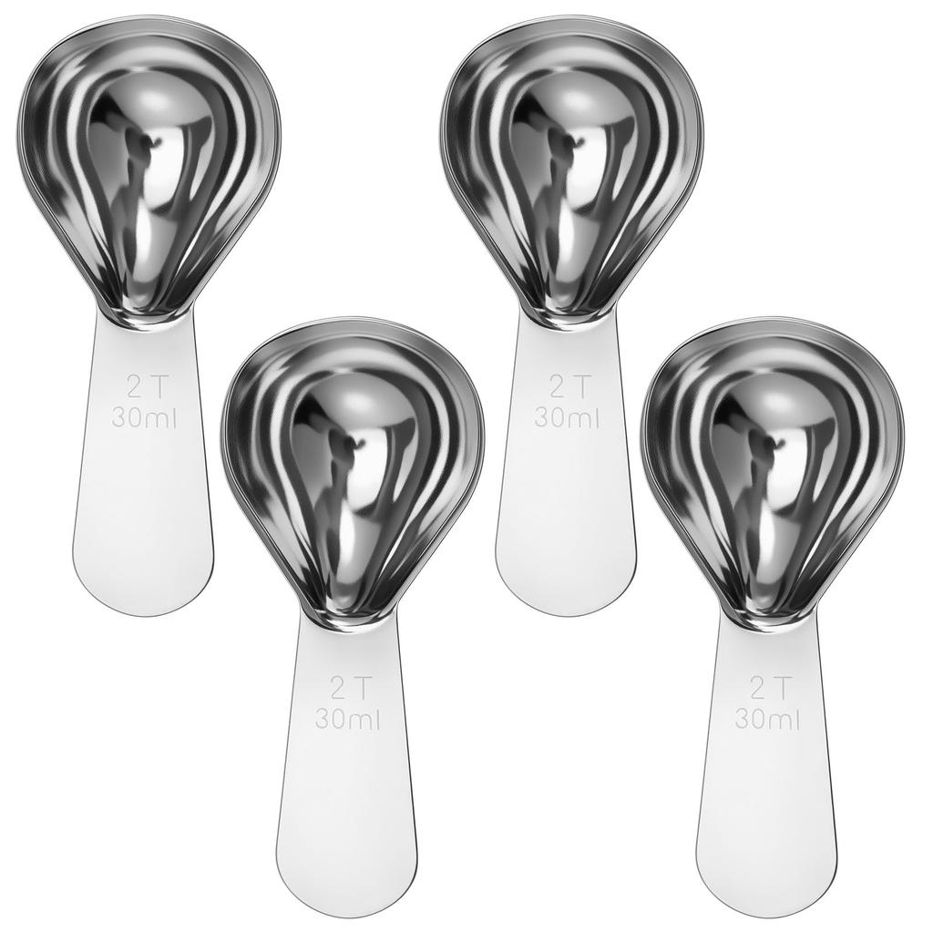 4Pcs Stainless Steel Coffee Spoons Coffee Measuring Scoop Measuring Spoon Beans Tea Sugar Spices Flour Sugar Home Barista Tools