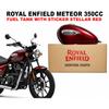 Royal Enfield "Meteor 350cc" "FUEL TANK" WITH STICKER STELLAR RED