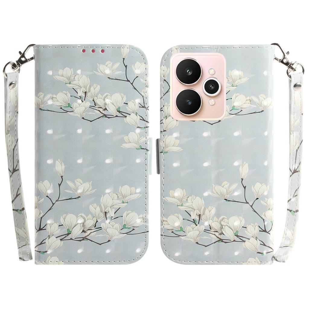 For Realme 15 Pro 5G/15 5G Case Pattern Printing Leather Wallet Phone Cover with Wrist Strap