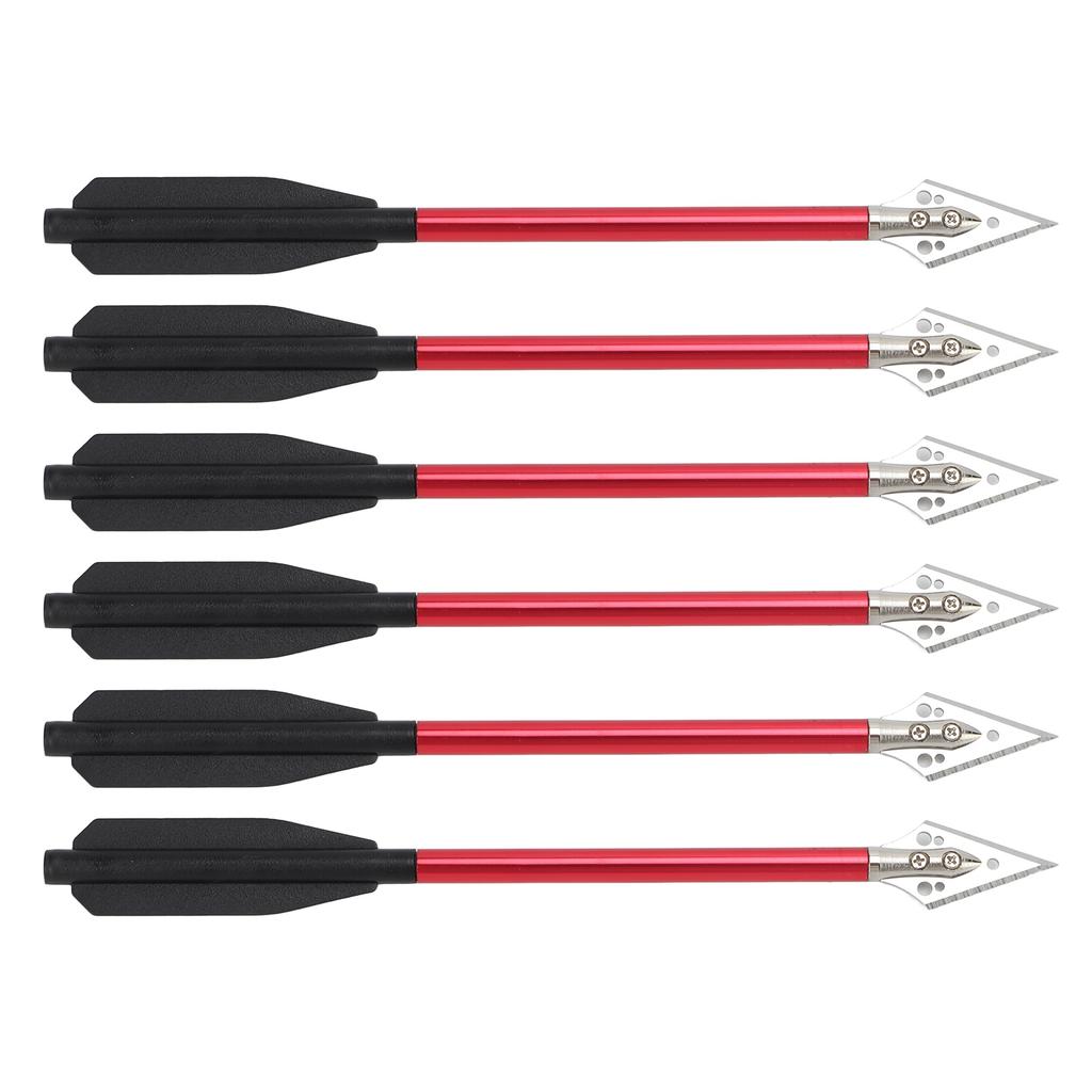6Pcs Arrows Double Screw Fixing Aluminum Alloy Shooting Bow Arrows Archery Accessory 6.75in