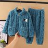 Pyjamas för barn Flickor Coral Fleece Förtjockad Pojkar Ansiktsduk Höst och vinter Baby Flickor Hemma Vinterkostym