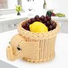 Cartoon Elefantenform Rattan Brot Obst Snacks Aufbewahrungskörbe Lebensmittel Servierkörbe(Braun)